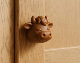 Cow Cabinet Knob – Farmhouse Animal Drawer Pull, Rustic Kitchen Hardware