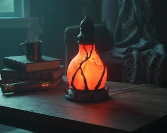 Fantasy Potion Lamp: Dragon Fire Night Light for RPG Decor