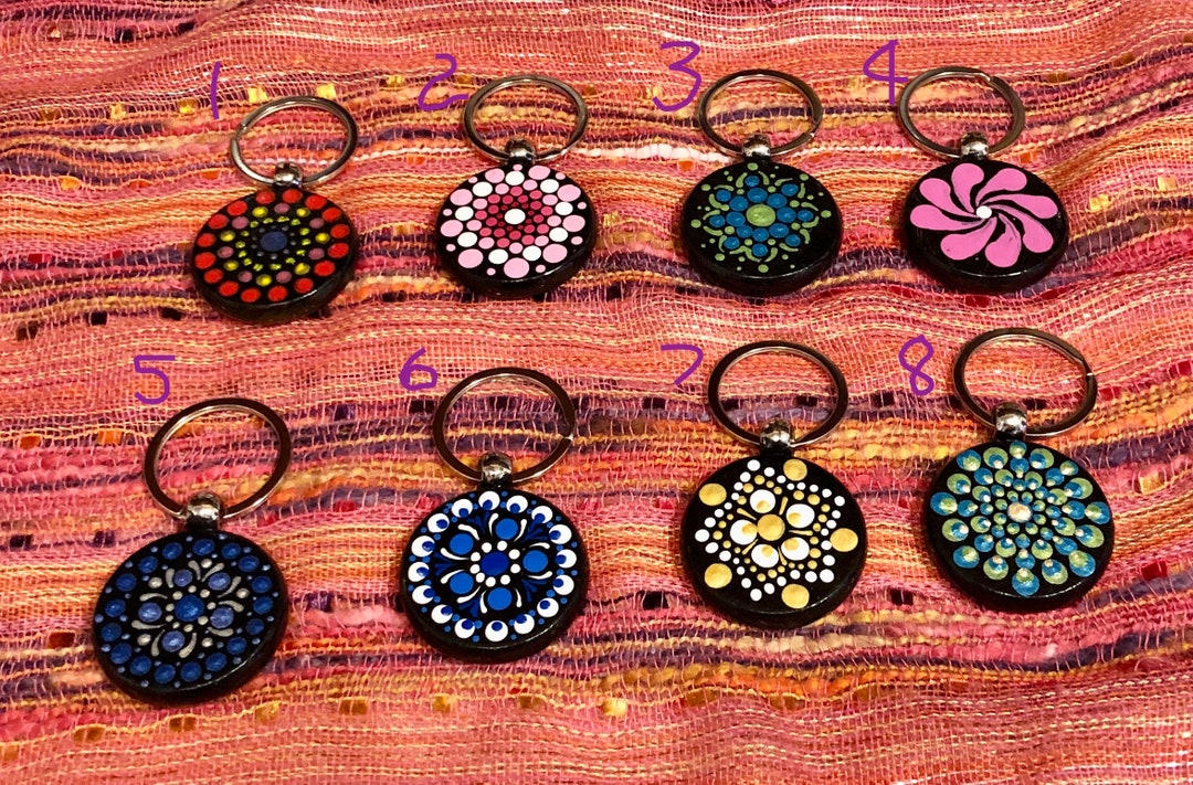 Mandala Key Fob Key Chain Etsy