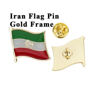 Pin de la bandera de Irán libre, emblema del león y el sol, Shir O Khorshid, calidad patrimonial, solapa persa Javid Shah Pahlavi, esmalte Iranzamin, nuevo mapa