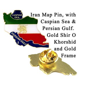 Pin de la bandera de Irán libre, emblema del león y el sol, Shir O Khorshid, calidad patrimonial, solapa persa Javid Shah Pahlavi, esmalte, mapa de Iranzamin