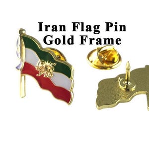 Pin de la bandera de Irán libre, emblema del león y el sol, Shir O Khorshid, calidad patrimonial, solapa persa Javid Shah Pahlavi, esmalte Iranzamin, nuevo mapa