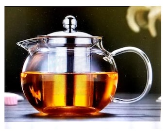 RAYA Borosilicate Glass Tea Pot. All Glass Pot except lit. Looks very much like a famous brand.