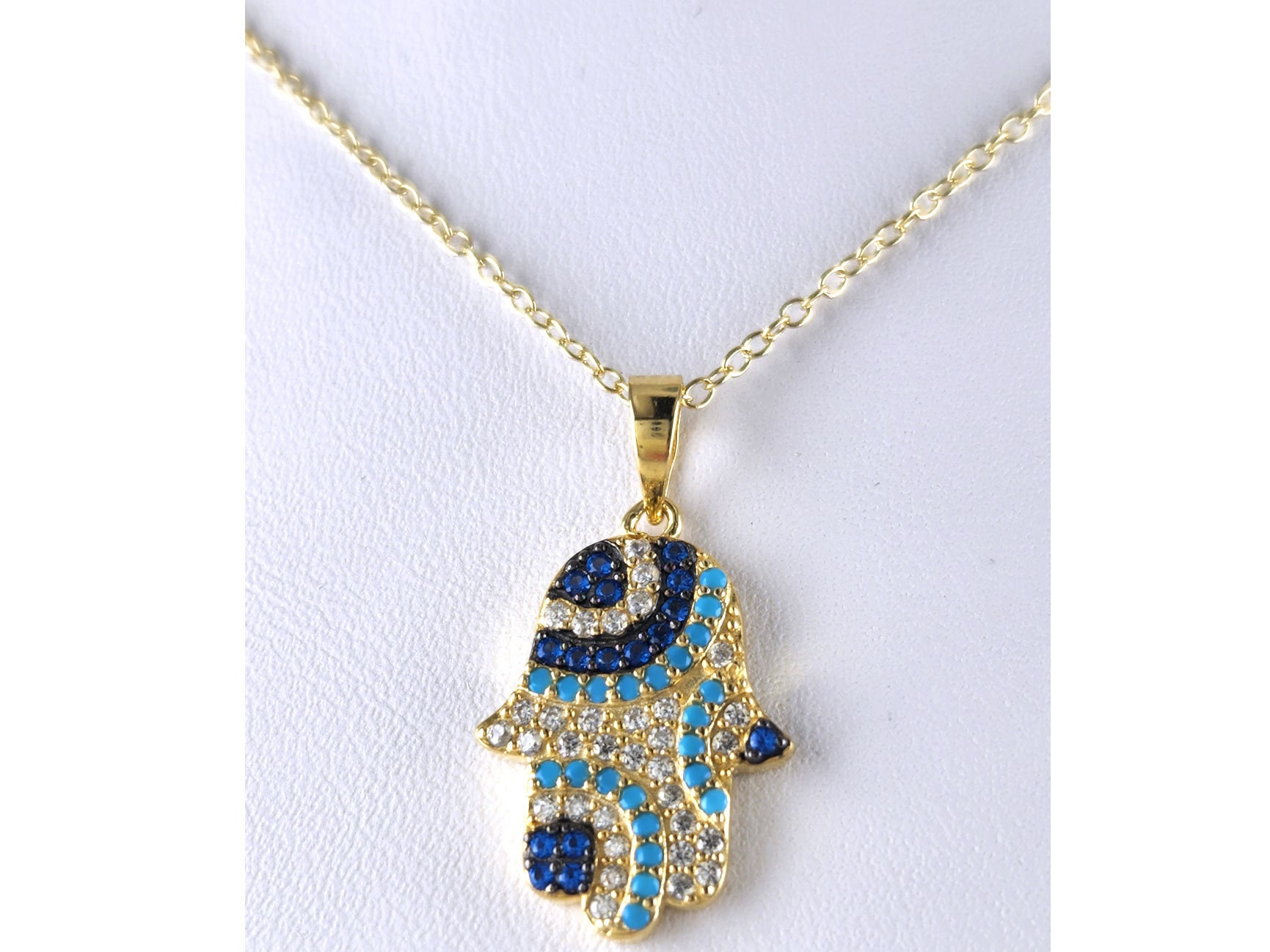 Silverly Collana in Filigrana d'Argento 925 con Mano di Hamsa e Stella di David | Ciondolo in Argento Sterling a Forma di Mano di Fatima con Catena a Maglie da 18 Pollici