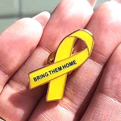 Spilla Da Risvolto Nastro Giallo "Portateli A Casa! Bring Them Home" - Supporto Israele