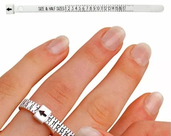 Reusable Ring Sizer with Magnifier Loop - Adjustable US Ring Size Tool Full & Half Sizes Find Your Perfect Fit - Easy Finger Measuring