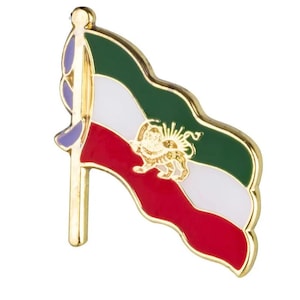 Iran Flag Pin Lion and Sun Emblem Shir O Khorshid Quality Heritage Lapel Persian Javid Shah Pahlavi Enamel Iranzamin