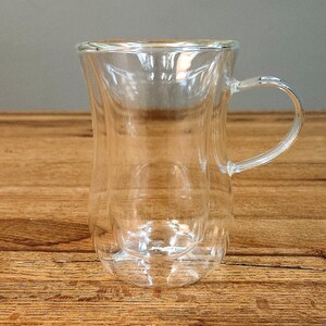 Double Walled Hourglass Tea Coffee Glass Cup Turkish Tulip Glasses Tea Glass coffee mug 7 oz Glass Istikan Arabic Glassware Set Brand New image 6