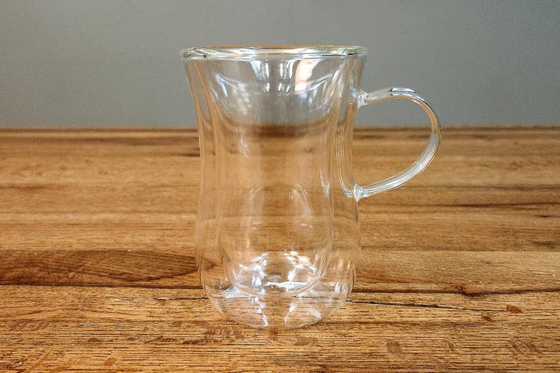 Double Walled Hourglass Tea Coffee Glass Cup Turkish Tulip Glasses Tea Glass coffee mug 7 oz Glass Istikan Arabic Glassware Set Brand New image 6