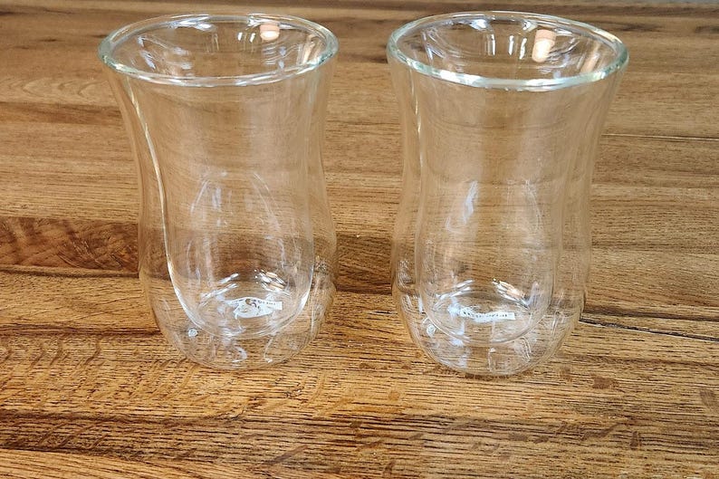 Double Walled Hourglass Tea Coffee Glass Cup Turkish Tulip Glasses Tea Glass coffee mug 7 oz Glass Istikan Arabic Glassware Set Brand New image 3