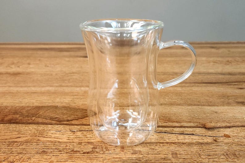 Double Walled Hourglass Tea Coffee Glass Cup Turkish Tulip Glasses Tea Glass coffee mug 7 oz Glass Istikan Arabic Glassware Set Brand New With Handle