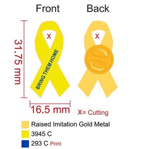 Bring Them Home Yellow Ribbon Israel pin Bring them home now Hostages Support Israel Yellow awareness pin Yelow Ribon BRAND NEW Hostage Pin image 2