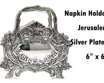 Vintage Napkin Holder | Silver Plated Letter Holder | Vintage Design | Classic Judaica Gift | Table Decorative Ornate Elegance Letter/Napkin