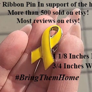 Yellow Ribbon Pin | Bring them home | Free the hostages from Gaza