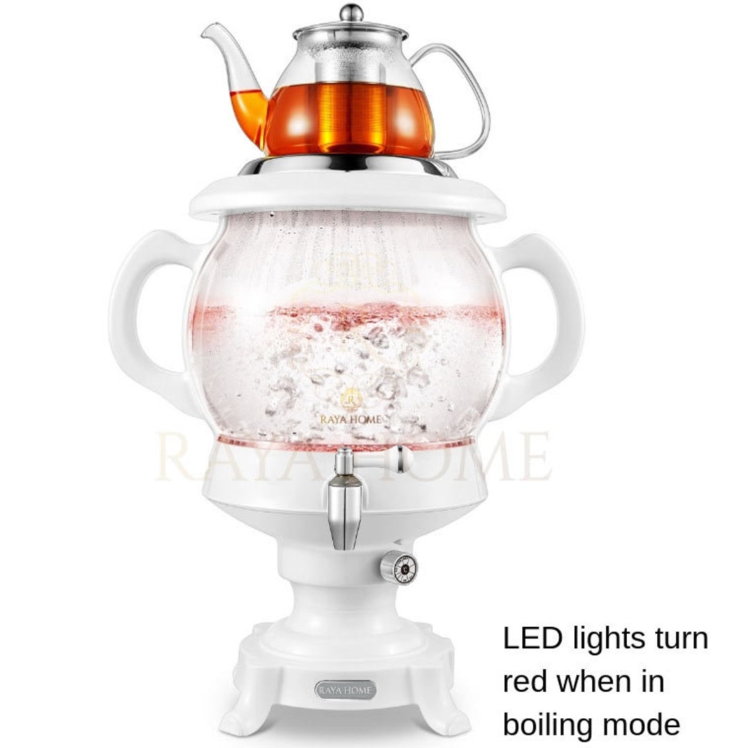 Tea Pot Raya RAYA Glass Tea Maker & Samovar, White Glass Tea Maker Persian Samovar ...