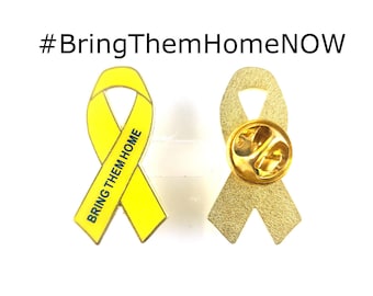 2 Pc's Pins Bring Them Home Yellow Ribbon pin Bring them home now Support Yellow awareness pin Yelow Ribon US Soldier Troops BRAND NEW
