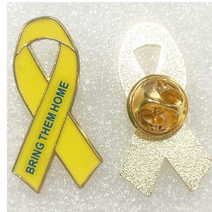 Bring Them Home Yellow Ribbon Israel pin Bring them home now Hostages Support Israel Yellow awareness pin Yelow Ribon BRAND NEW Hostage Pin zdjęcie 1