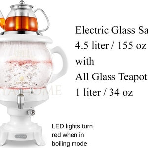 Fancy Electric Glass Tea Maker and Teapot With LED Light (Samovar
