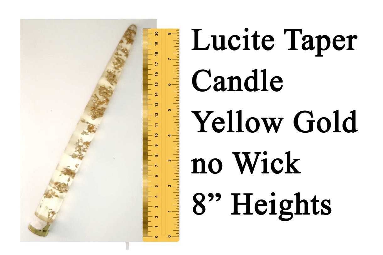 Clear MCM Lucite Acrylic Taper Candles Gold or Silver Flecks Etsy