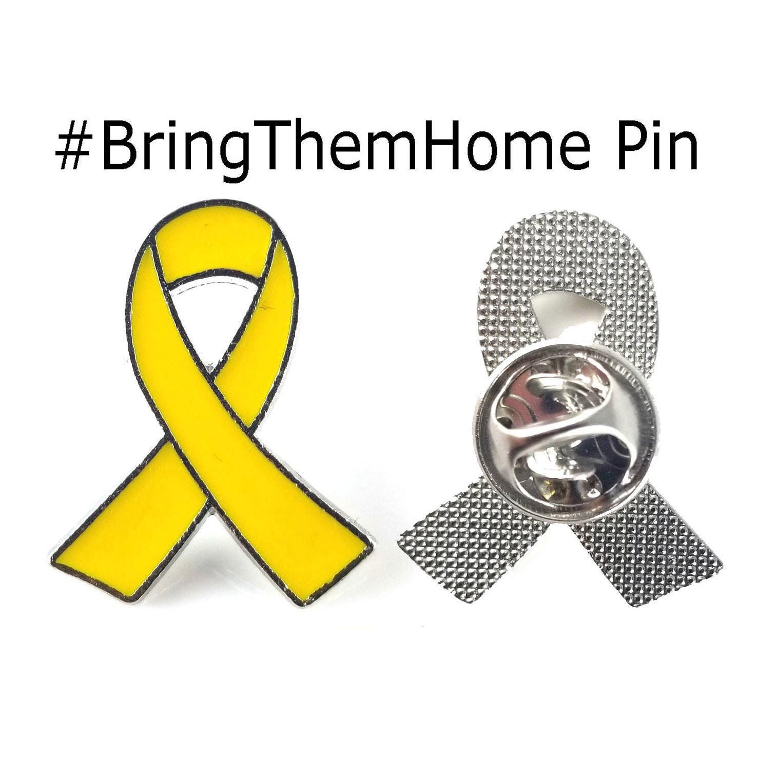 Spilla con nastro giallo Bring Them Home Pin Hostages Israele Pin Yellow Pin Awareness smalto spilla da bavero nastro giallo sensibilizzazione sul cancro al seno spilla da bavero, Misura unica