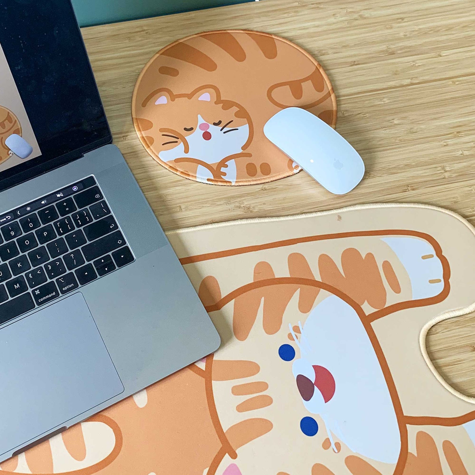 Large Cat Computer Mouse Pad Gray Tabby Cute Desk Mat Cat Mom Etsy