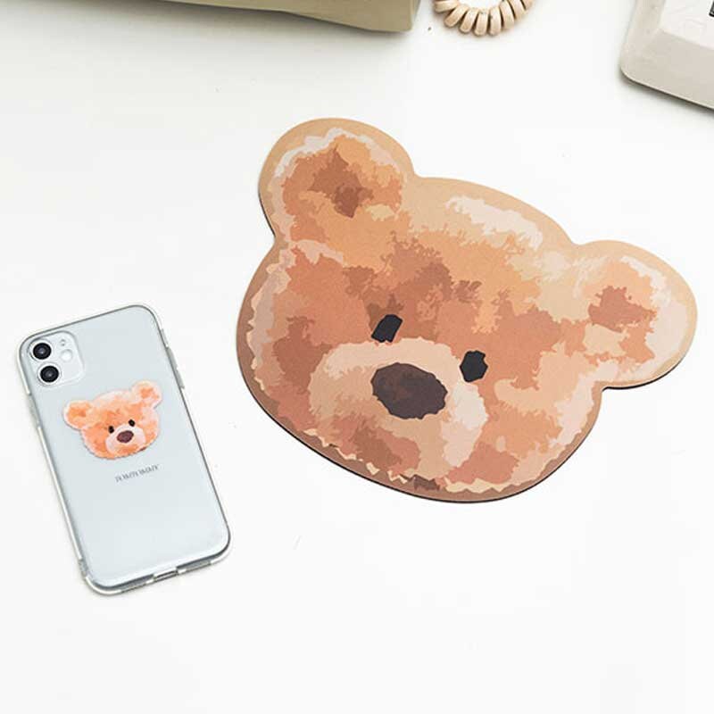 Cute Bear Mouse Pad Bear Computer Mouse Mat Kawaii Gaming Room Etsy