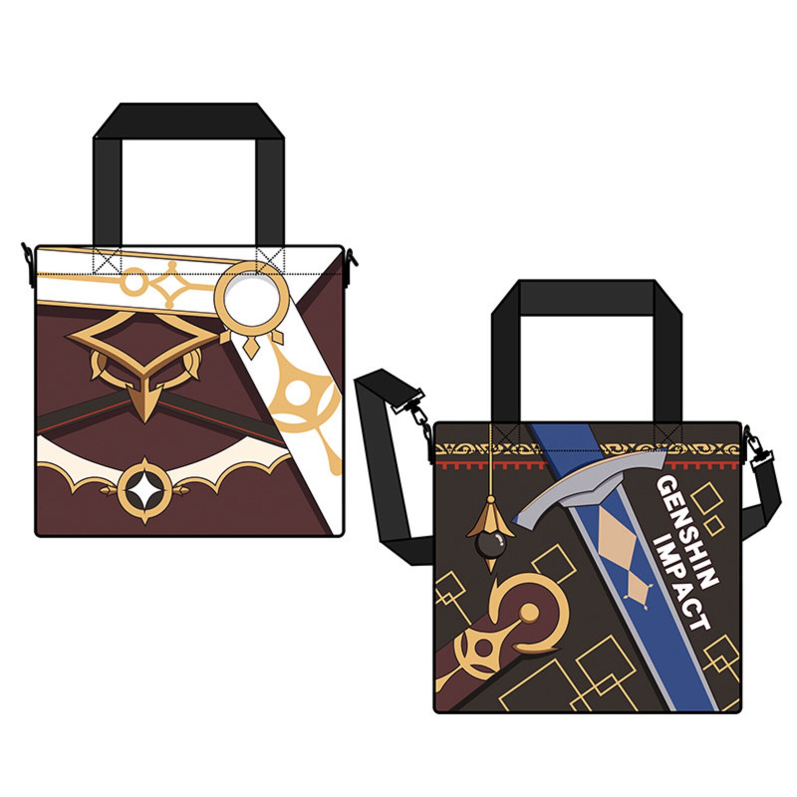 Genshin Impact Tote Bag Genshin Zhongli Shoulder Bag Genshin Etsy