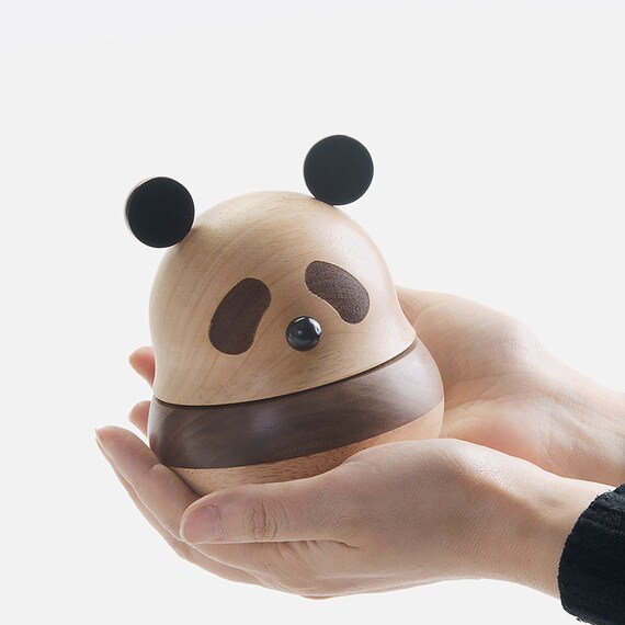 Panda Music Box Roly Poly Toy Panda Gift Wood Music Box Etsy