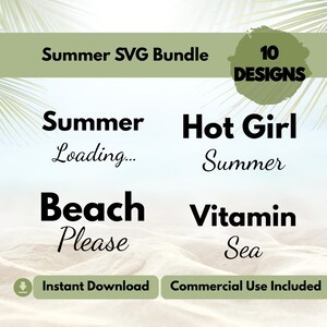 Paquete SVG de verano / Citas de sol y playa / Archivos de corte de temporada para Cricut / Uso comercial