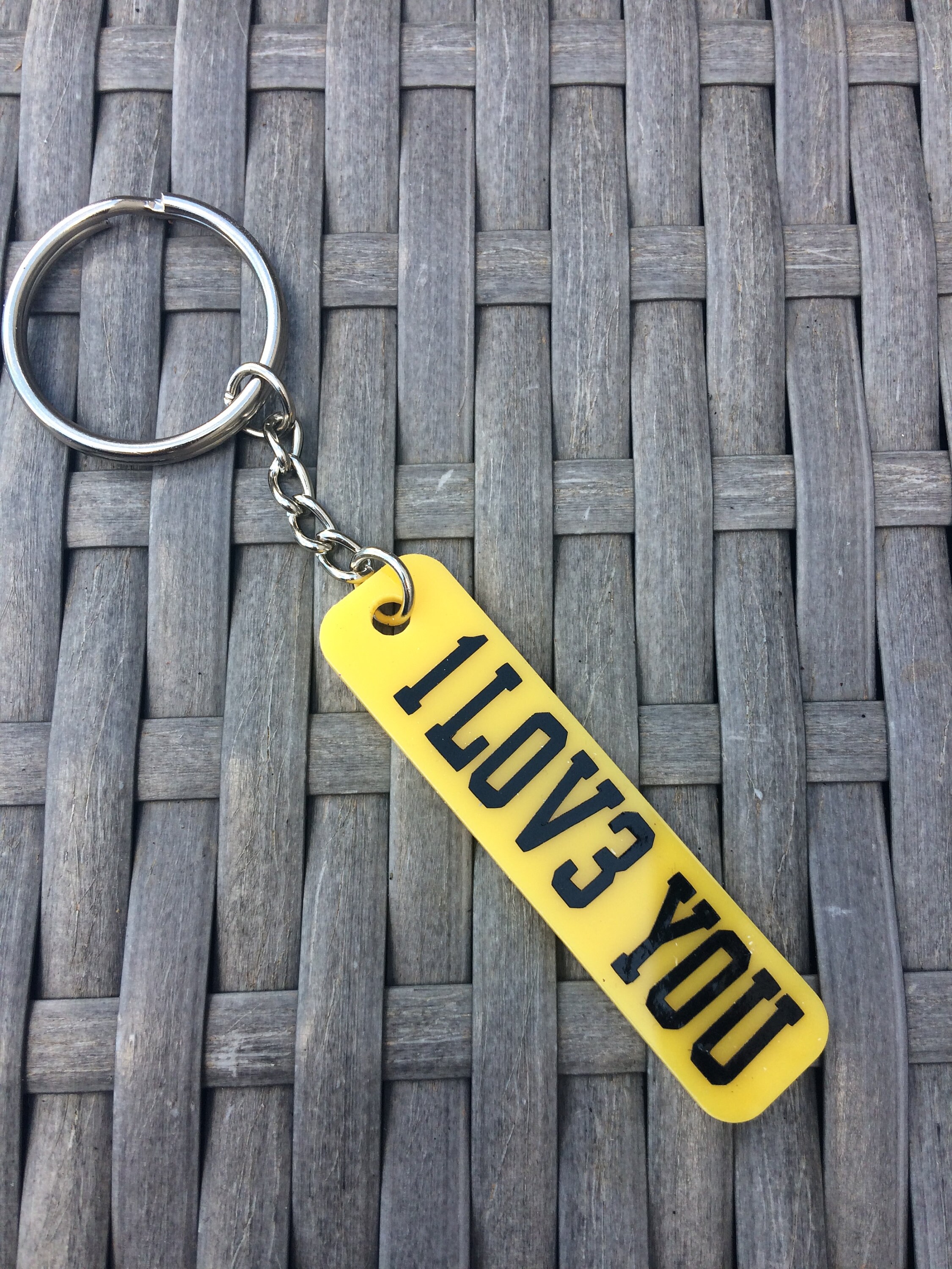 Personalised Car Registration Keyring - Union Jack - Reg Number Or Name - Yellow - Foto 7