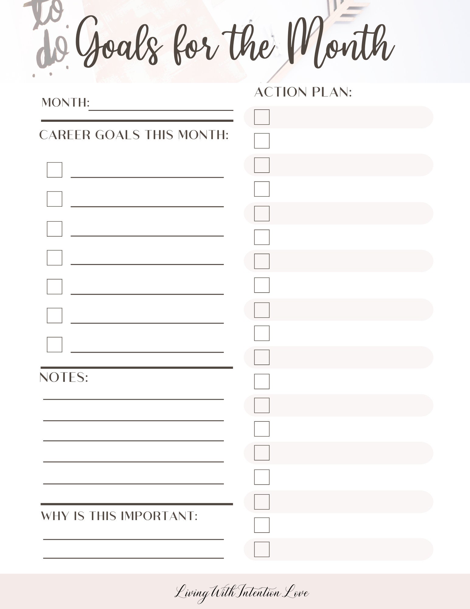 Printable Goals Checklist Planner Goals For the Year Goals Etsy Printable Goals Checklist Planner Goals For the Year Goals Etsy