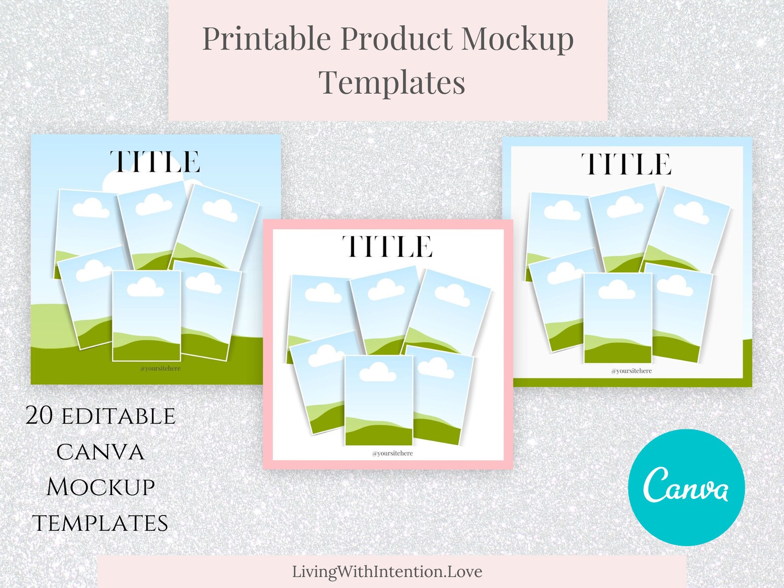 20 CANVA Templates Mockups for Printables Instant Download