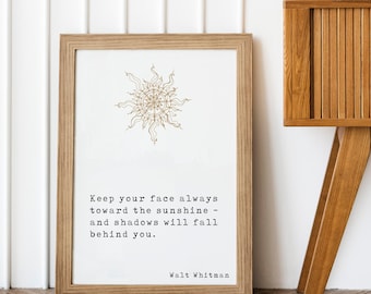 Walt Whitman, Buch Zitate, Wandkunst, Wohnkultur, inspirierende Zitate, Vintage-Kunst, minimalistische Kunst, literarische Kunst, Druck