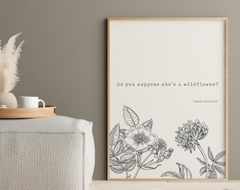Alice in Wonderland, Book Quotes, Wall Art, Home Decor, Inspiring Quotes, Vintage Art, Minimalist Art, Literary Art, Print