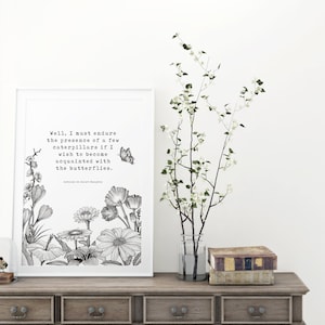Mały Książę, Kwiatowy motyl, Cytaty z książek, Sztuka ścienna, Wystrój domu, Inspirujące cytaty, Sztuka vintage, Sztuka minimalistyczna, Sztuka literacka