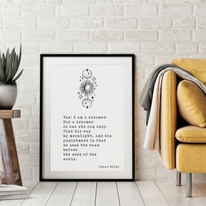 Oscar Wilde Quote Print, Book Quotes, Wall Art, Home Decor, Inspiring Quotes, Vintage Art, Minimalist Art, Literary Art