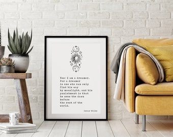 Oscar Wilde Quote Print, Book Quotes, Wall Art, Home Decor, Inspiring Quotes, Vintage Art, Minimalist Art, Literary Art