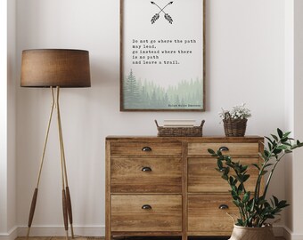Ralph Waldo Emerson’s quote ‘Leave a Trail’, Unframed Print, Quote Inspirational Print, Wall Art