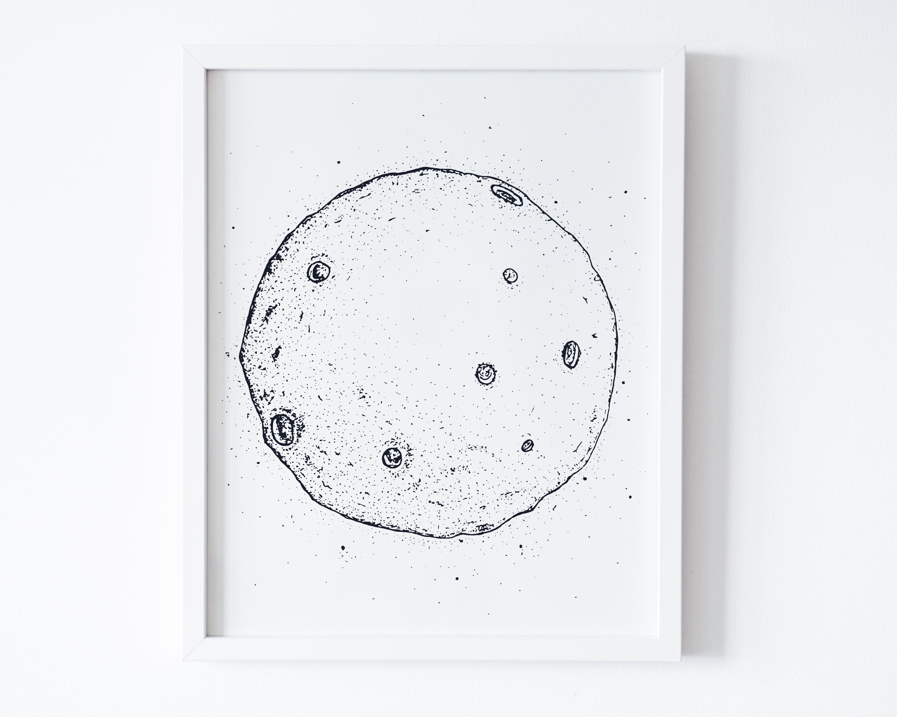 Black and White, Moon Art, Lunar, Full Moon, Wall Art, Astronomy Art