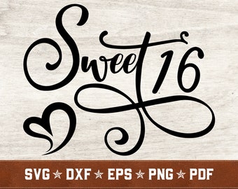 Download Sweet 16 Svg Etsy
