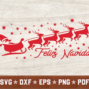 Feliz Navidad SVG | Merry Christmas svg dxf eps png pdf vector cut files for Cricut & Silhouette | Instant Download | Commercial Use