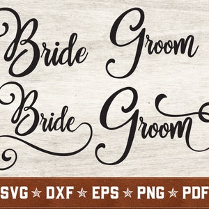 Pacote SVG de Noivos e Noivos | Handlettered svg Casamento SVG dxf eps png arquivos de corte vetorial pdf | Download instantâneo | Uso comercial
