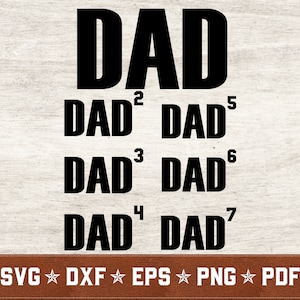 Vader van 1 2 3 4 5 6 7 SVG-bundel | Papa Squared svg vader leven svg dxf eps png pdf vector cut bestanden | Direct downloaden | Commercieel gebruik