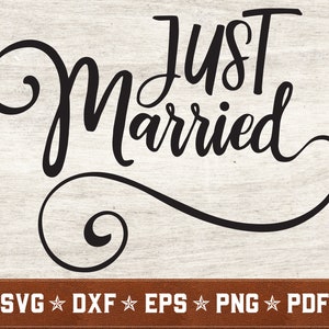 Gerade verheiratet SVG | Handlettered Svg Hochzeit Svg Dxf Eps Png pdf Vektor geschnitten Dateien für Cricut & Silhouette | Sofortiger Download | Kommerzielle Nutzung