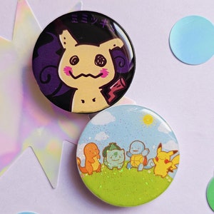 GLITTERY Pokes Phone Stand  kawaii - phone accesory - Pastel color - cute design - gaming - Mimikyu Ghosts Pokemons