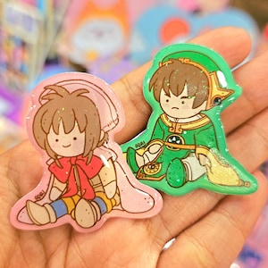 Sakura Dolls Resin Pins -  Kawaii Resin Pins - Magical Mahou Shoujo -Pink - Girl Power -Syaoran - Cardcaptor