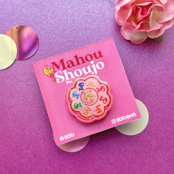 Mahou Shoujo Resin Pins - Magical Girl Pins - Kawaii Resin Pins - Magical -Pink - Girl Power