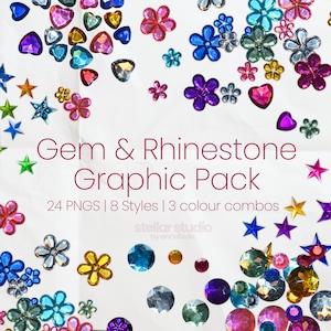 Gem and Rhinestone Graphic Pack DOWNLOAD - PNG, Clip Art