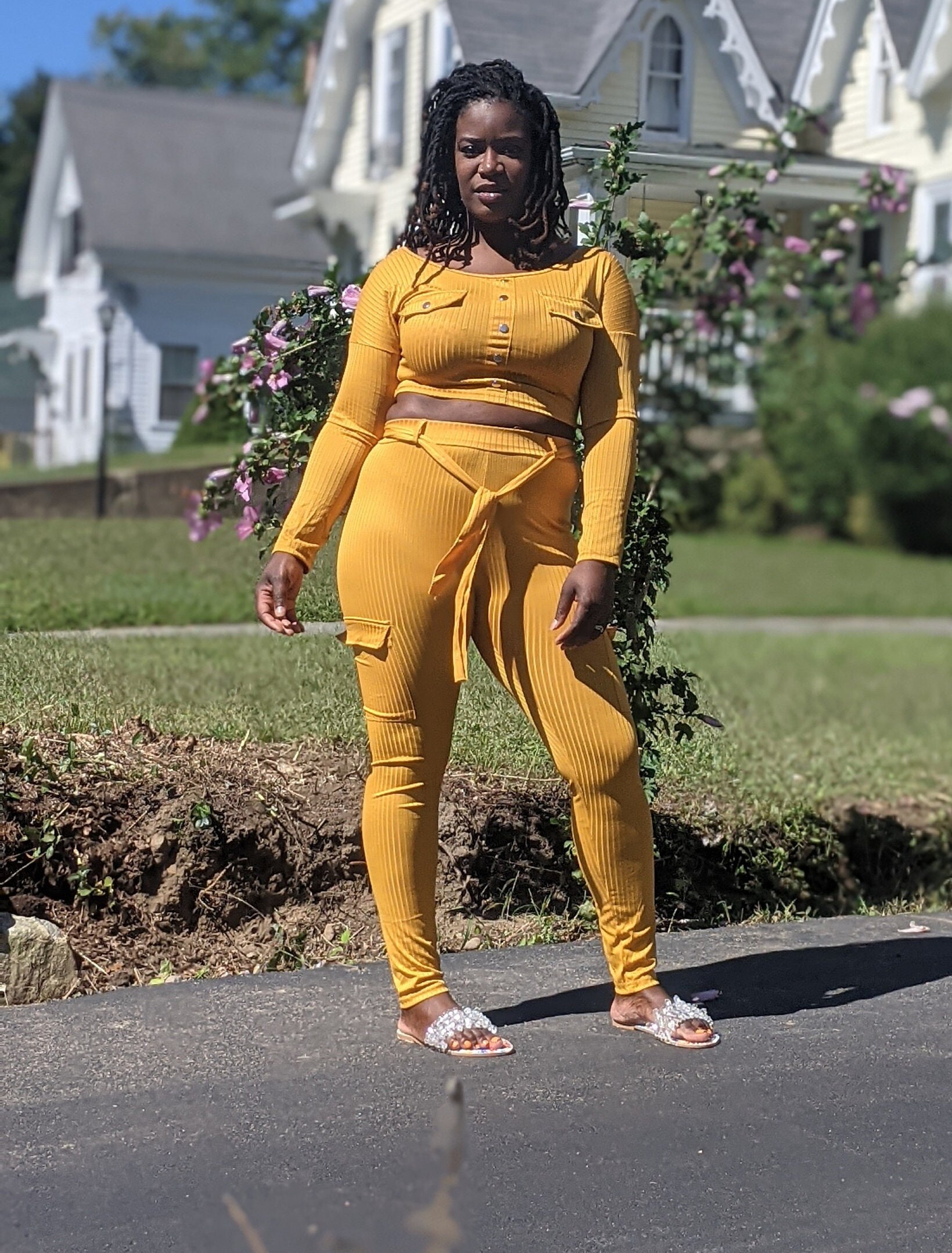 Mustard yellow clearance two piece set