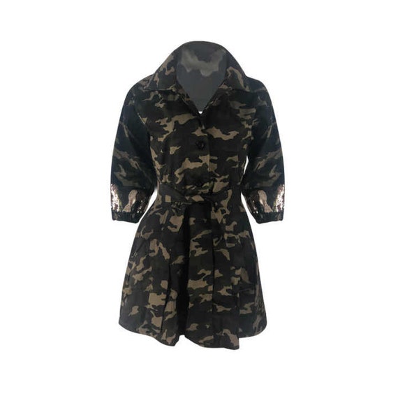Women s Camouflage Long Army Jacket Sexy Long Jacket for Her